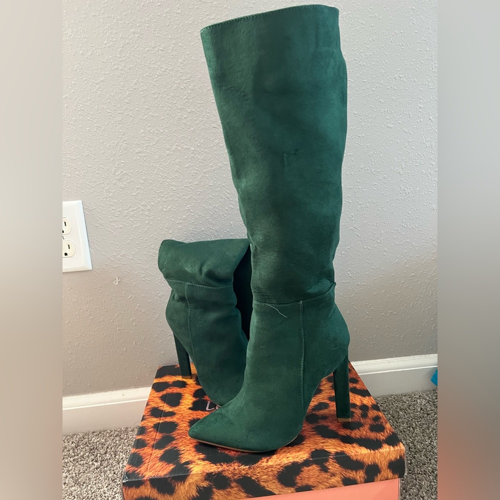 Yoki Over the Knee Green Boots